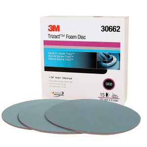 3M 30662<br>3M™ 6" Trizact™ Hookit™ Foam Abrasive P5000 443SA, 30662, 15 discs