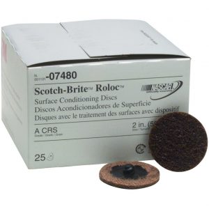 3M 07480<br> Scotch-Brite™ Roloc™ Surface Conditioning Disc, SC-DR, A/O Coarse, TR, 2"