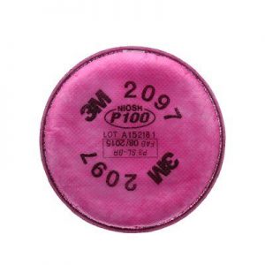 3M 2097 <br> 3M™ Particulate Filter, 2097, P100, with nuisance level organic vapour relief